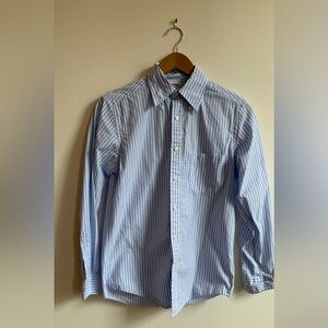 Brooks Brothers Regent Fit Blue Stripe Cotton Poplin Button Down Shirt XS